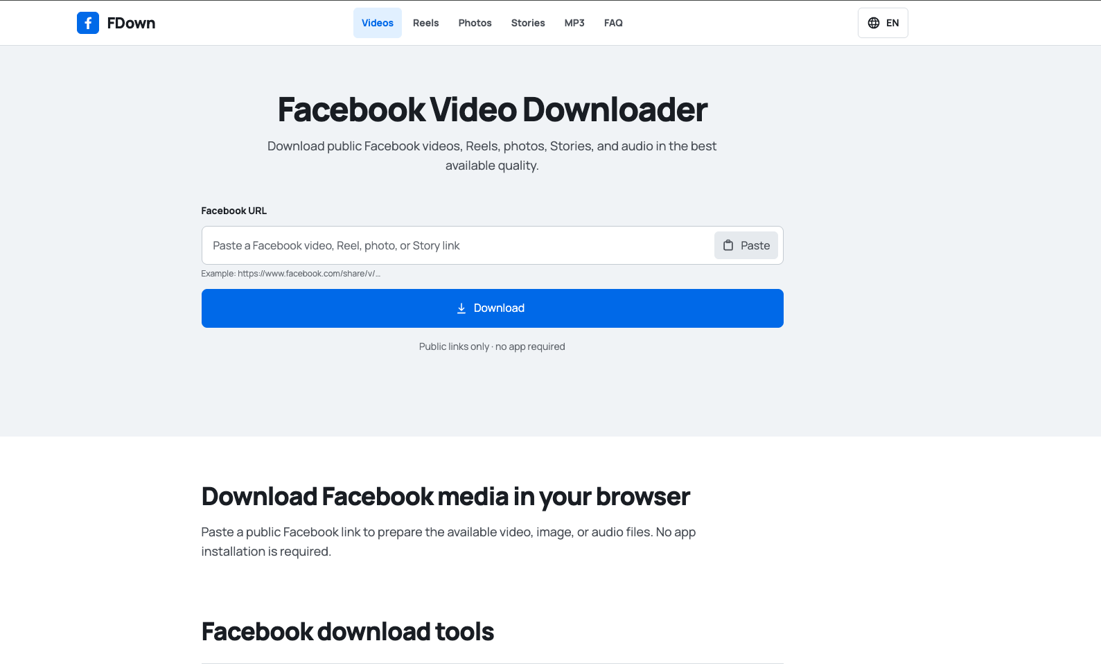 FDown – Facebook Video Downloader & Multi-Language CMS Laravel - ảnh 2